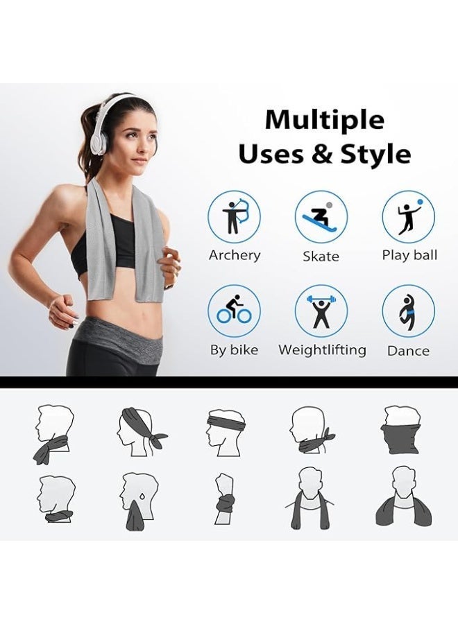 Al Kanzi 2Pcs Cooling Towel Quick Dry Instant Cool, Towel for Sports Running Yoga Fitness Cycling, Soft Breathable Microfiber Towel 30x100cm (Multicolour) - Image 4
